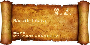 Mácsik Lúcia névjegykártya