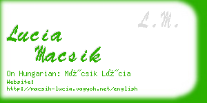 lucia macsik business card